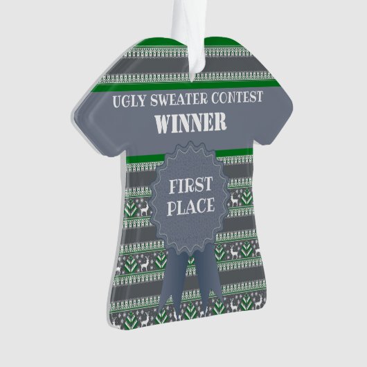 Eerste plaats Ugly Christmas Sweater Contest Winna Ornament (voorkant)