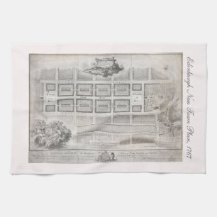 Eerste plan van New Town, Edinburgh 1767 Theedoek