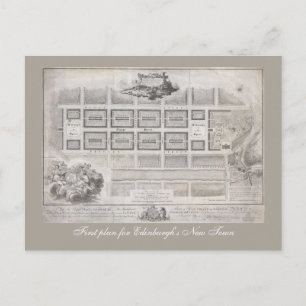 Eerste plan van New Town in Edinburgh Briefkaart