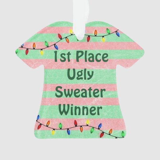 Eerste plek Ugly Sweater Kerstversiering Ornament (voorkant)