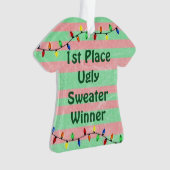 Eerste plek Ugly Sweater Kerstversiering Ornament (voorkant)