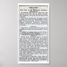 Eerste preakness - New York Times 28 mei 1873 Poster