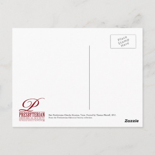 Eerste presbyteriaanse kerk Houston, TX Briefkaart (Achterkant)