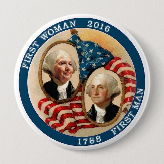 Eerste President vrouw 2016 Ronde Button 4,0 Cm (Voorkant)