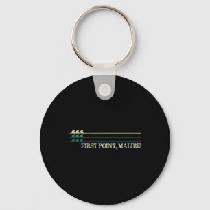 Eerste punt Malibu Break Surfen Retro Golf Sleutelhanger