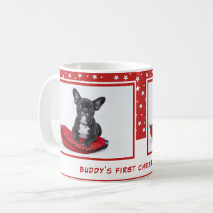 Eerste puppy Kerstmis Rood Persoonlijke foto Pet Koffiemok