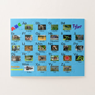Eerste puzzel van het kind - ABC van exotische die Legpuzzel
