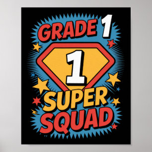 Eerste rang Superhero Squad 1e jaar Kinder Terug n Poster