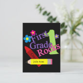 eerste rang voor meisjes briefkaart (Staand voorkant)