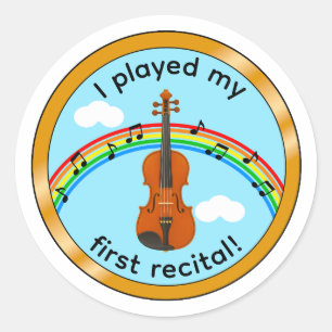 Eerste Recital Viool Kinderen Medaille Motivatie S Ronde Sticker