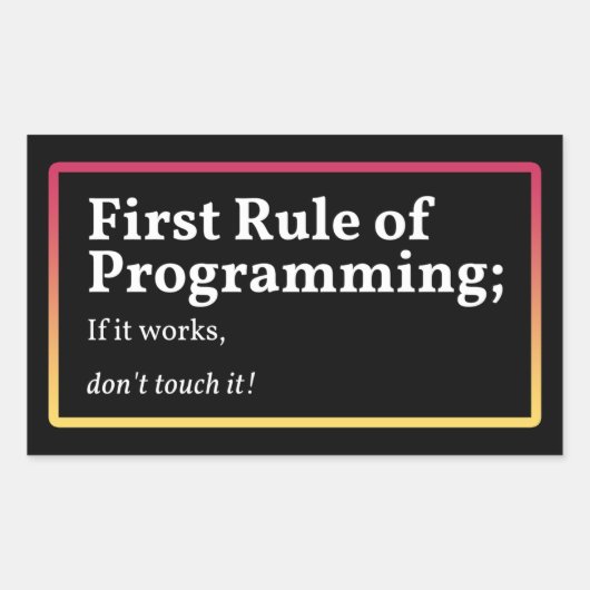 Eerste regel van de programmering rechthoekige sticker (Voorkant)