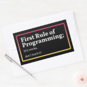 Eerste regel van de programmering rechthoekige sticker (Envelop)