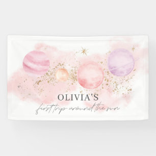 Eerste reis rond de achtergrond van de zonnebanner spandoek