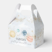 Eerste reis rond de draagtas van de zonne-aar bedankdoosjes (Achterkant)