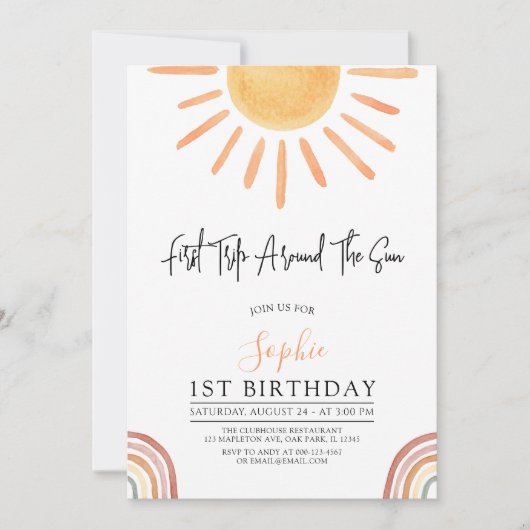 Eerste reis rond de Eerste Uitnodiging van de Zon (Voorkant)