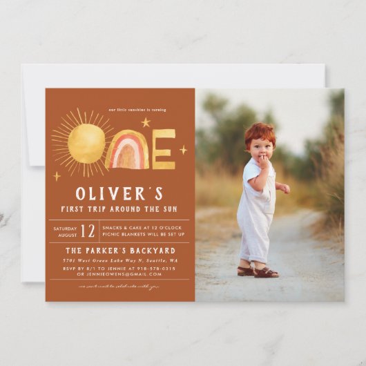 Eerste reis rond de zon | 1e verjaardag kaart (Voorkant)