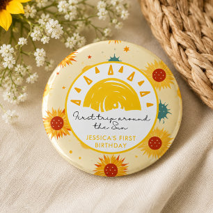 Eerste reis rond de zon 1e verjaardag ronde button 3,2 cm