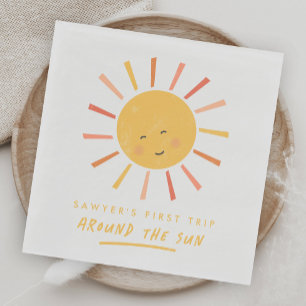 Eerste reis rond de zon 1e verjaardag servet