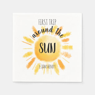 Eerste reis rond de Zon 1e verjaardag Servet