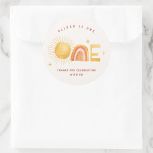 Eerste reis rond de zon 1e verjaardagsfeestje ronde sticker