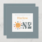 Eerste reis rond de zon bedankkaart (Voorkant / Achterkant)