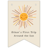 Eerste reis rond de zon Custom 1e verjaardag Boho Vlaggetjes (Eerste vlag)