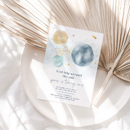 Eerste reis rond de zon - Eerste verjaardag uitnod Kaart