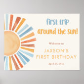Eerste reis rond de zon eerste verjaardagsfeestje poster (Voorkant)