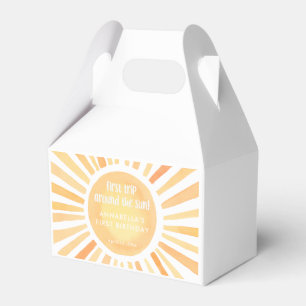 Eerste reis rond de zon geslacht neutraal geel bedankdoosjes