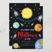 Eerste reis rond de zon in de ruimte 1e verjaardag kaart (Voorkant / Achterkant)