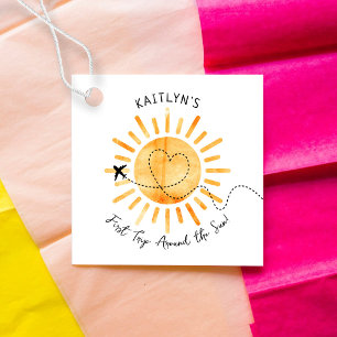 Eerste reis rond de zon op 1 oktober bedankjes labels