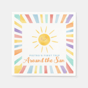 Eerste reis rond de zon op de eerste verjaardag servet