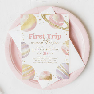 Eerste reis rond de zon Outer Space Verjaardag Kaart