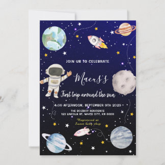 Eerste reis rond de zon Outer Space Verjaardag Kaart