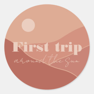 Eerste reis rond de zon Partij Ronde Sticker