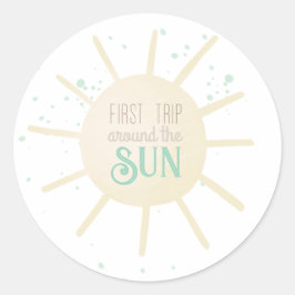 Eerste reis rond de zon ronde sticker