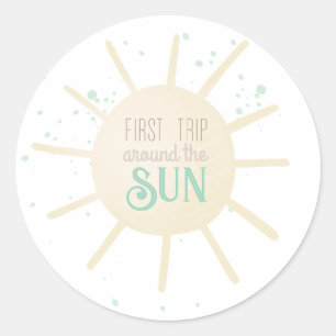 Eerste reis rond de zon ronde sticker