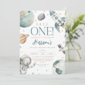 Eerste reis rond de zon ruimte 1e verjaardag kaart (Staand voorkant)