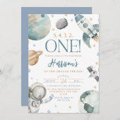 Eerste reis rond de zon ruimte 1e verjaardag kaart (Voorkant / Achterkant)