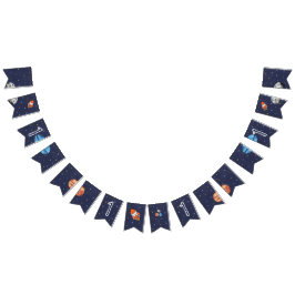 Eerste reis rond de zon ruimte 1e verjaardag vlaggetjes