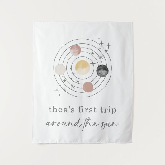 Eerste reis rond de zon ruimte wandkleed (Voorkant)