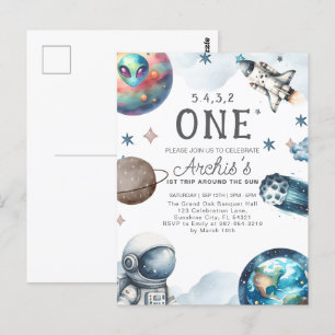Eerste reis rond de zon Ruimtevaarder verjaardag Briefkaart
