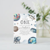 Eerste Reis Rond de Zon Ruimtevaarder Verjaardag Briefkaart (Staand voorkant)