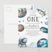 Eerste Reis Rond de Zon Ruimtevaarder Verjaardag Briefkaart (Voorkant / Achterkant)