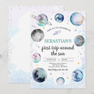 Eerste reis rond de zon tijdens de zomerdag kaart