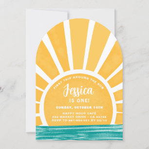 Eerste reis rond de zon - Zonneschijn 1e verjaarda Kaart