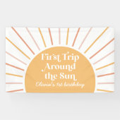 Eerste reis rond de zon Zonneschijn 1e verjaardag Spandoek (Horizontaal)