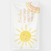 Eerste reis rond de zondag spandoek (Verticaal)