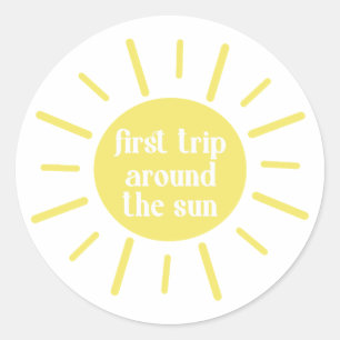 Eerste reis rond de Zonnezonpartij Ronde Sticker