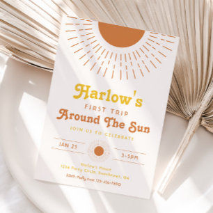 Eerste reis rond de zonuitnodiging   Boho Kaart